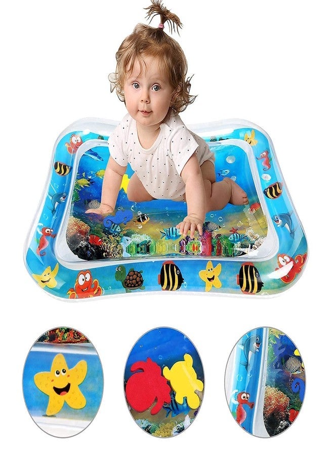 BKQPTL Inflatable Tummy Time Water Mat Toys- Leak-Proof Baby Play Mat for Infants & Toddlers, Sensory Development Fun Activity Center for Indoor & Outdoor Use,Gift for Baby Showers (Random Design) - Image 1