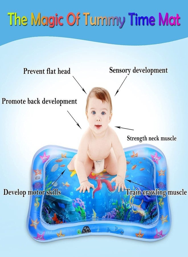 BKQPTL Inflatable Tummy Time Water Mat Toys- Leak-Proof Baby Play Mat for Infants & Toddlers, Sensory Development Fun Activity Center for Indoor & Outdoor Use,Gift for Baby Showers (Random Design) - Image 2