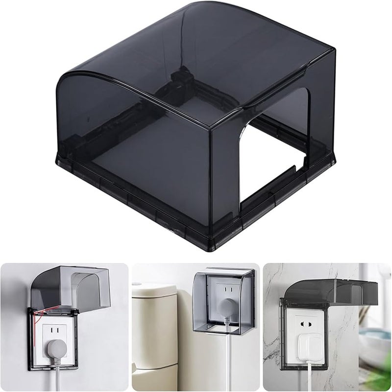 Black Weatherproof Outlet Covers 86 Type Waterproof Plugs for Bathroom Switches Socket Panel Box - Image 3