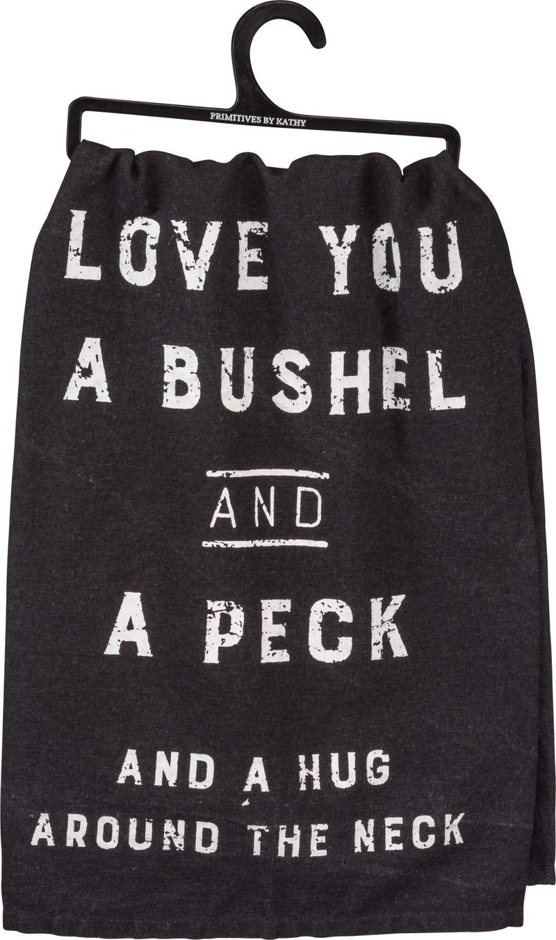 Primitives by Kathy Love You A Bushel and A Peck and A Hug Around The Neck Decorative Kitchen Towel Cotton
