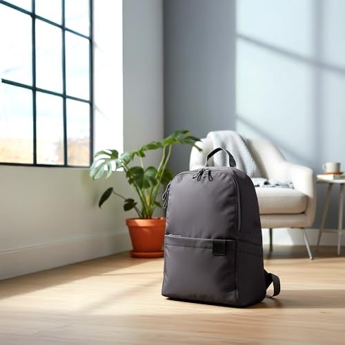 DailyObjects PET Laptop Shoulder Bag for Everyday Use| 100% Recycled | Travel/Office/College Bag | Backpack (19L) With Padded Compartment for Upto 14" | Adjustable Straps & Zipper closure - Grey - Image 2