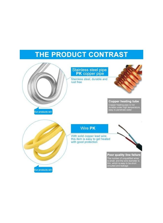 Generic - Portable Water Heater, Immersion Water Heater, Immersion Heater, Heater Element 220V 600W Portable Reheater Travel Kit Great for Heating Boiling Chocolate Coffee Tea Drinking Water - Image 1