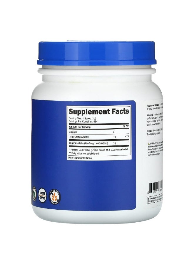 Nutricost نوتريكوست، مسحوق البرسيم العضوي، بدون نكهة، 16 أونصة (454 جرام) - Image 2