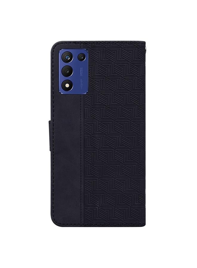 S-TOP Case For Realme Q3S / Q3T / 9 SE / 9 5G Speed Geometric Embossed Leather Phone Case - Image 3