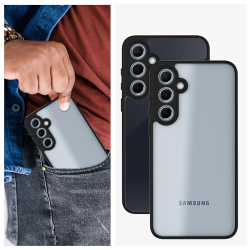 KAPAVER Hybrid Series Back Cover Case Compatible with Galaxy A35 (PC+TPU) (Black) - Image 4