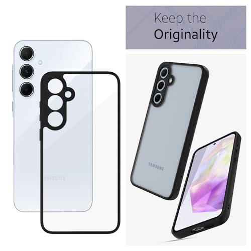KAPAVER Hybrid Series Back Cover Case Compatible with Galaxy A35 (PC+TPU) (Black) - Image 3