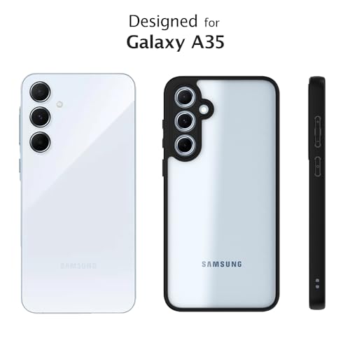 KAPAVER Hybrid Series Back Cover Case Compatible with Galaxy A35 (PC+TPU) (Black) - Image 2