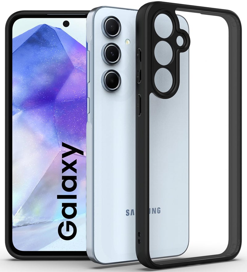 KAPAVER Hybrid Series Back Cover Case Compatible with Galaxy A35 (PC+TPU) (Black) - Image 1