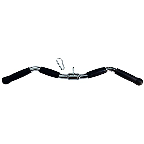 yuhqc Lat Cable Machine Attachment Curl Pulldown Barbell Revolving Bar, Multi-Exerciser Cable Attachment, Solid Steel Tricep Press Down Bar with Rubber Handgrips & Revolving Hanger(29 Inch) - Image 5