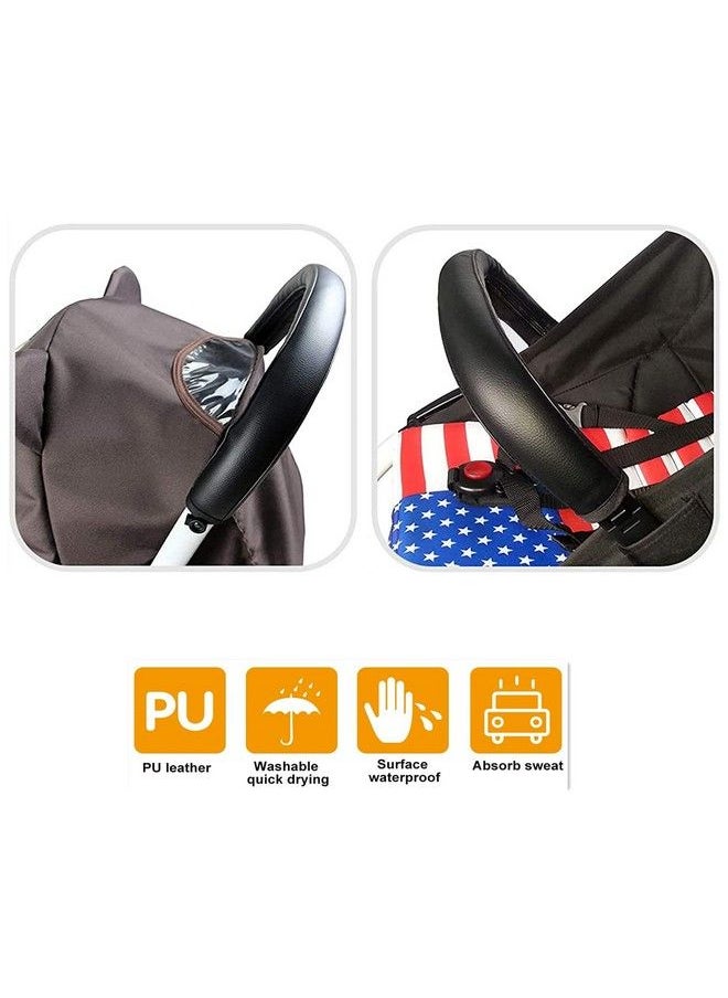 CHILDHOOD - Baby Stroller Armrest Handle Sleeve Cover Universal Handle Cover Artificial Leather Black - Image 1