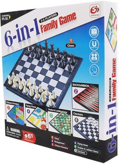 6 In 1 Game - Chess - Checkers - Backgammon - Chinese Checkers - Snakes & Ladders Game - Ludo Game S4404, 6+