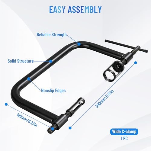 YSSNIUTOOL Valve Spring Compressor | 10 Piece Spring Clamp Tool Kit with C Clamp, Collet Pusher Adapters, Extension Rods, and Lever for Car, Motorcycle, ATV, and Small Engine Repairs (Blue) - Image 5