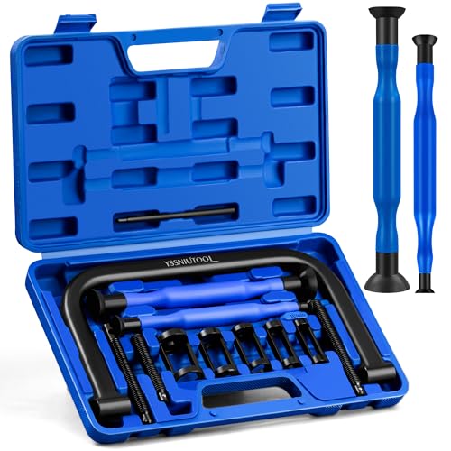 YSSNIUTOOL Valve Spring Compressor | 10 Piece Spring Clamp Tool Kit with C Clamp, Collet Pusher Adapters, Extension Rods, and Lever for Car, Motorcycle, ATV, and Small Engine Repairs (Blue) - Image 1