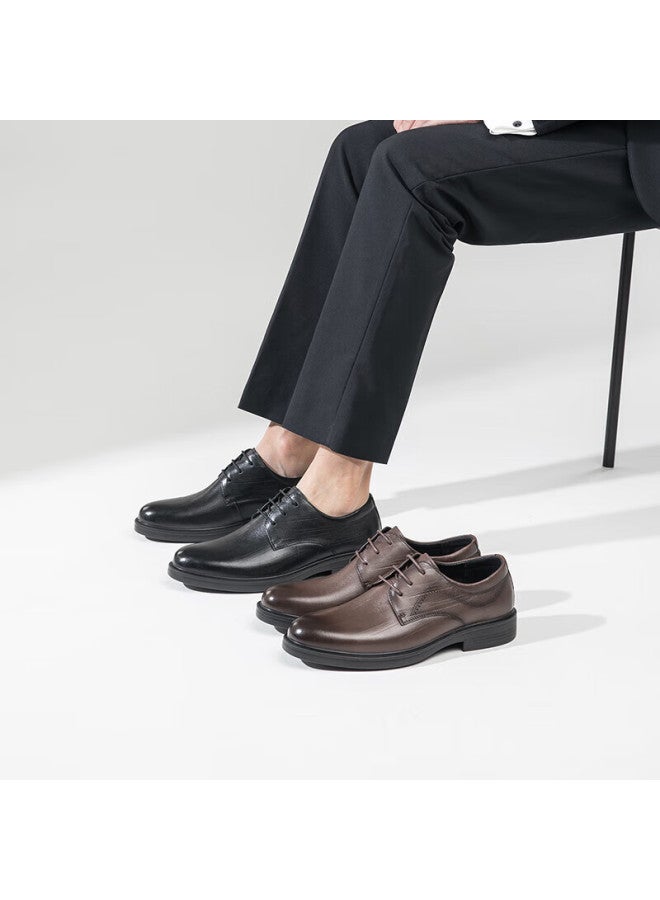 Connell Kangnai Men's Shoes, 2025 New Style Business Casual Shoes, Soft Sole Groom Shoes, Lace-up Round Toe Formal Derby Leather Shoes, Black, Size 39 - Image 3