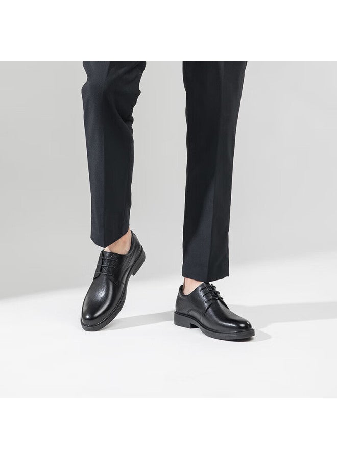 Connell Kangnai Men's Shoes, 2025 New Style Business Casual Shoes, Soft Sole Groom Shoes, Lace-up Round Toe Formal Derby Leather Shoes, Black, Size 39 - Image 5