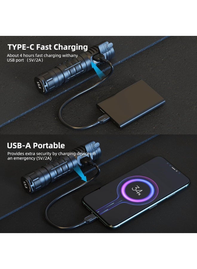 WUBEN C2 Torch Light Rechargeable, 2000 Lumens Tactical Flashlight 7 Modes Flash Light, Super Bright Torch IP68 Waterproof for Outdoor Camping Hiking Emergency - Image 2