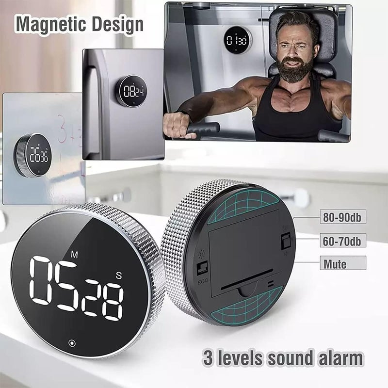 GoodTool Magnetic Rotary Timer with LED Display - Kitchen & Study Essential - Image 3