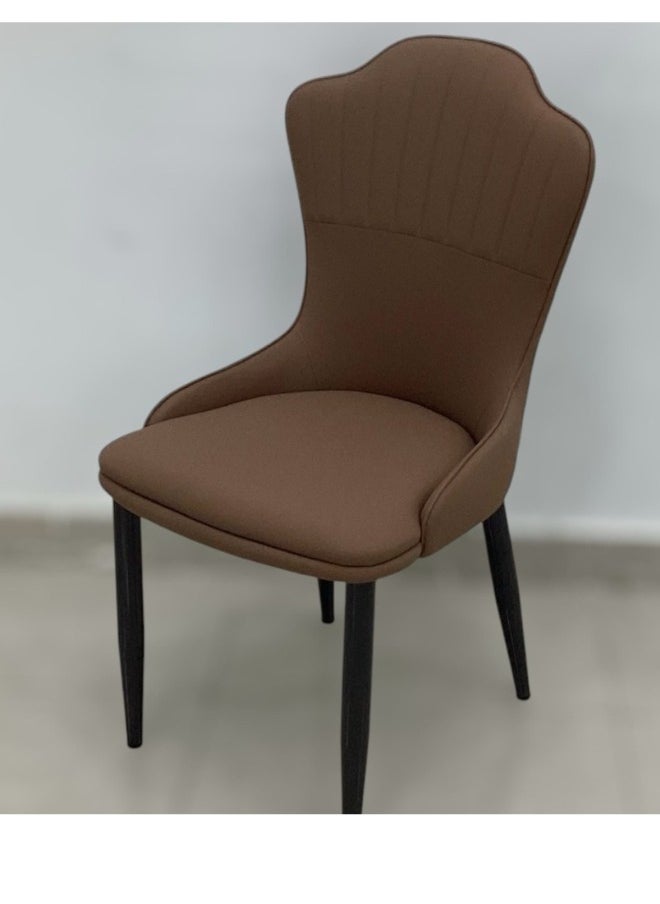 SMART HOME Dining Chair Set of 2, Comfortable and Modern Dining Chair for Living Room, Luxury Dining Chair with Modern Design - Faux Leather Chair with Wooden Legs - Perfect for Dining Rooms, Lounges and Cafes  - Image 3