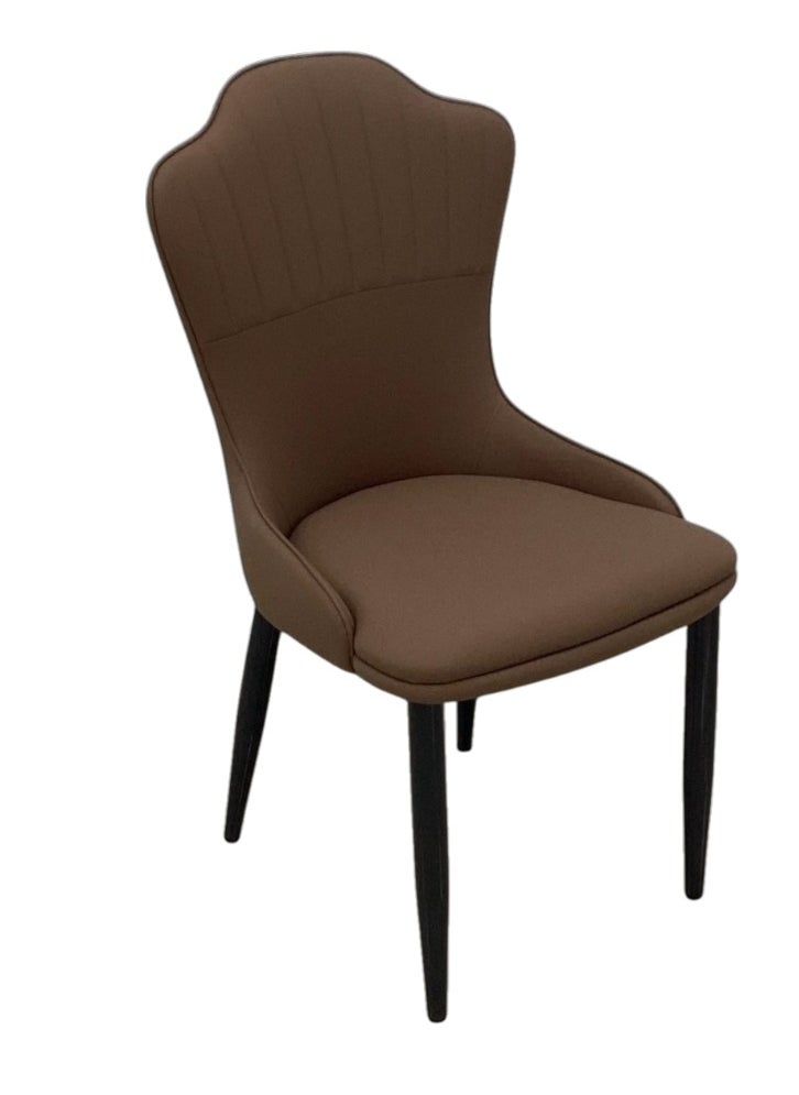 SMART HOME Dining Chair Set of 2, Comfortable and Modern Dining Chair for Living Room, Luxury Dining Chair with Modern Design - Faux Leather Chair with Wooden Legs - Perfect for Dining Rooms, Lounges and Cafes  - Image 4