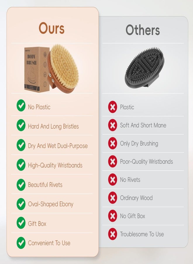 DEBETOOL Dry Brushing Body Brush - Natural Boar Bristle Dry Body Brush for Lymphatic Drainage, Cellulite, Blood（Medium Hardness） - Image 5