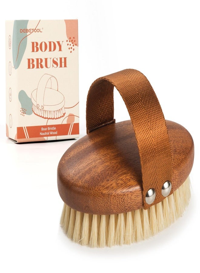 DEBETOOL Dry Brushing Body Brush - Natural Boar Bristle Dry Body Brush for Lymphatic Drainage, Cellulite, Blood（Medium Hardness） - Image 1
