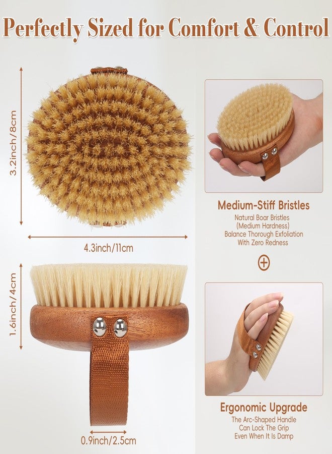 DEBETOOL Dry Brushing Body Brush - Natural Boar Bristle Dry Body Brush for Lymphatic Drainage, Cellulite, Blood（Medium Hardness） - Image 2