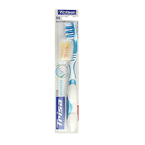 Trisa Toothbrush for Smokers with Hygiene Box (for adults,manual,Pack of 1,Assorted Color) - Image 1