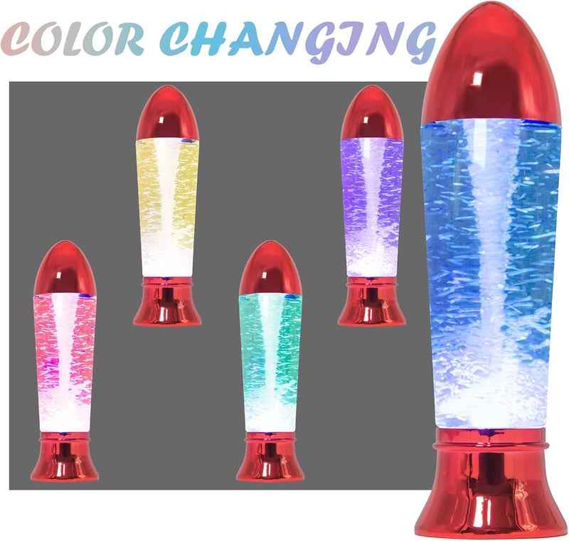 YAKii 10.5" مصباح تورنادو LED متغير الألوان، صانع تورنادو لعبة علمية، يعمل بالبطارية/كابل USB، زينة عيد الميلاد باللون الأحمر - Image 3