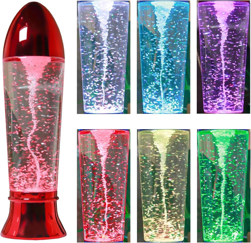 YAKii 10.5" مصباح تورنادو LED متغير الألوان، صانع تورنادو لعبة علمية، يعمل بالبطارية/كابل USB، زينة عيد الميلاد باللون الأحمر - Image 1