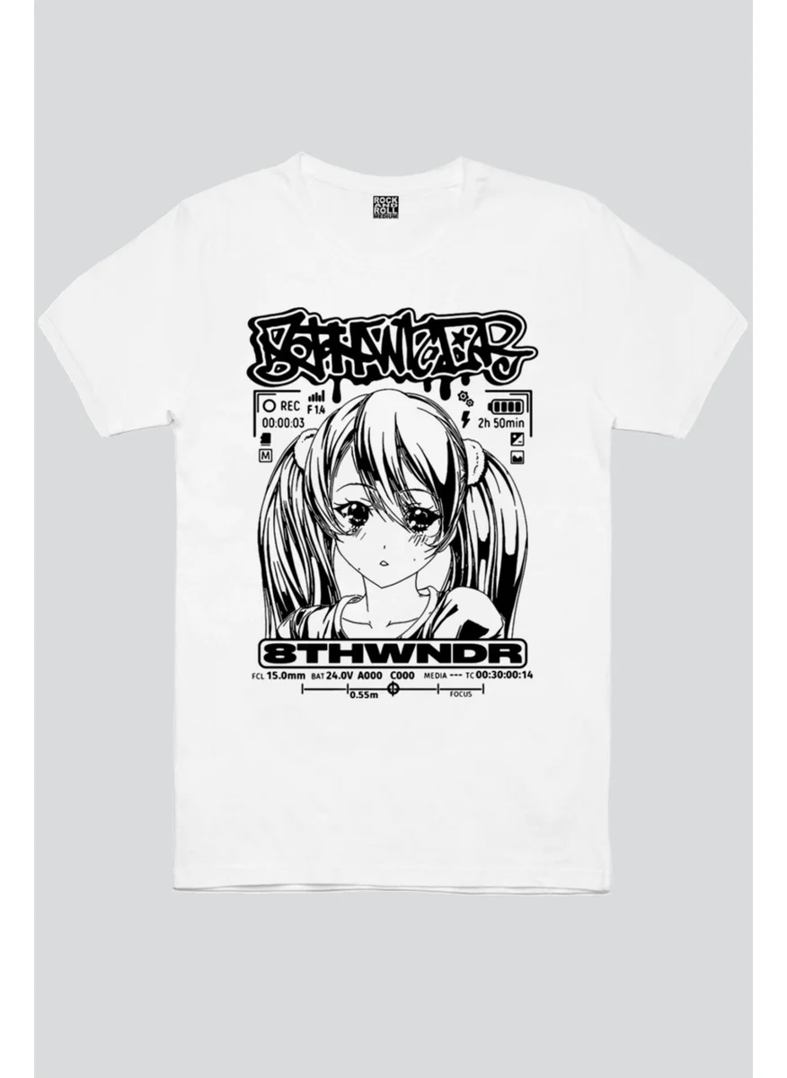 Rock&Roll Anime Girl White Short Sleeve Men's T-Shirt