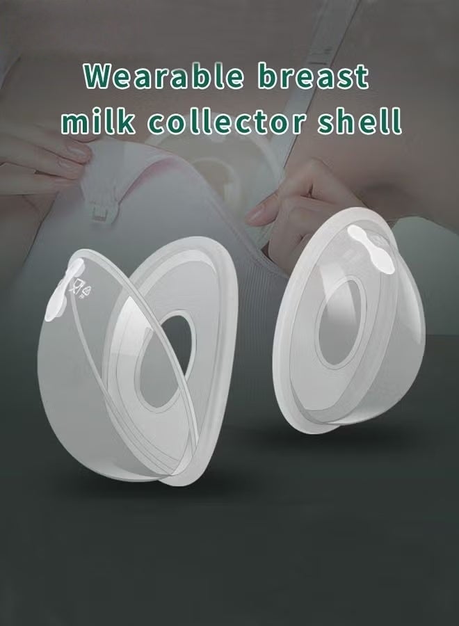 HOOKOR Silicone Shell & Milk Collection Catcher for Breastfeeding Relief (2 in 1) Protect Cracked, Sore, Engorged Nipples While Nursing or Pumping During The Day - Image 1