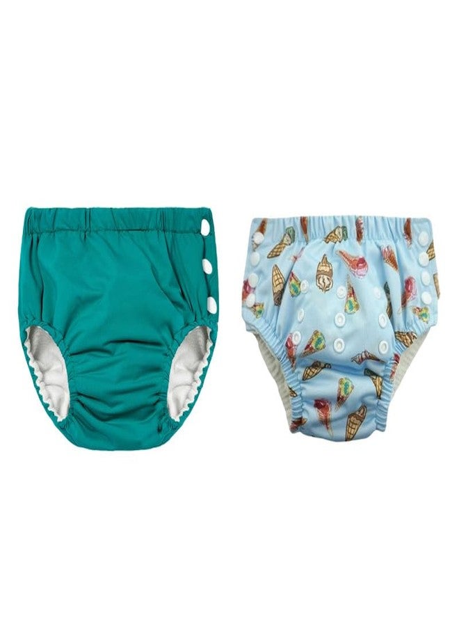 Crawl'in Reusable Swim Diaper Pants – Pack of 2 Soft, Adjustable, and Leak-Proof Unisex Swimming Pool Wear for Infant Boys and Girls| Color | 110 - Image 1