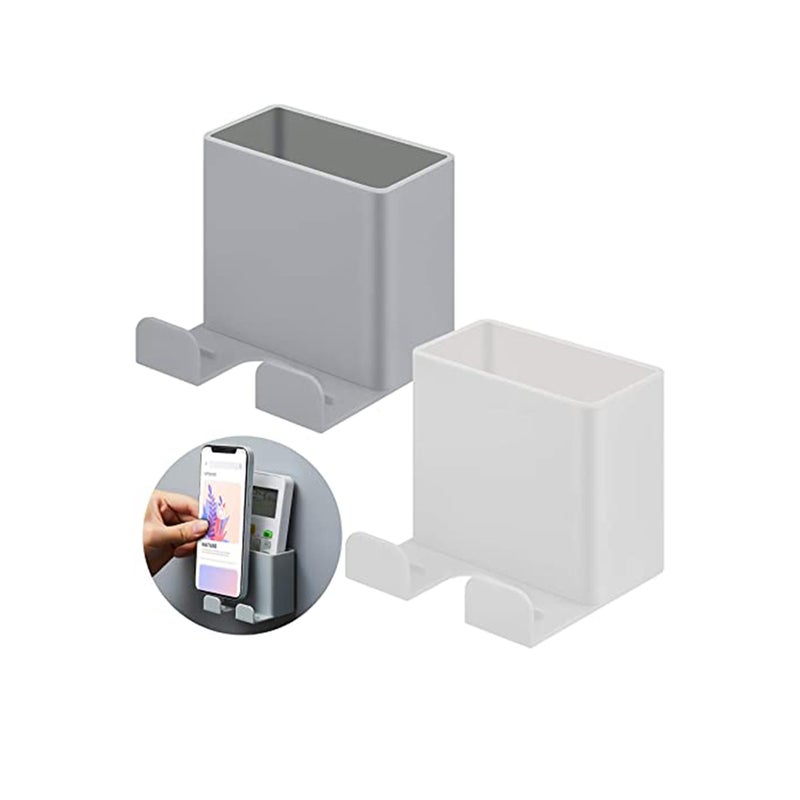 Zikra Bed Side Shelf, Multipurpose Storage Box, Wall Mount Phone Holders Adhesive Wall Phone Storage Box Wall Mounted Phone Holder Wall Smartphone Stand for Home Bedroom Bathroom Kitchen Office - Image 1