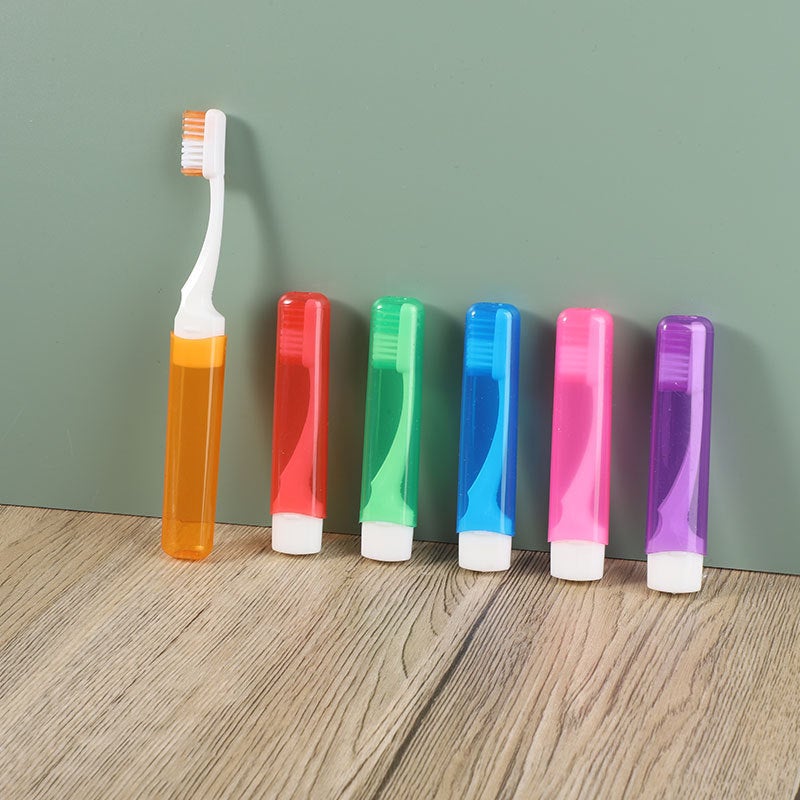 Generic Foldable Travel Toothbrush Mini Soft Bristle Pink (color boxed 