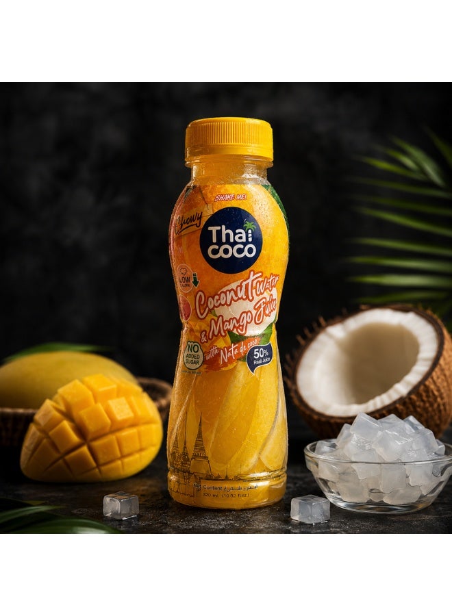 Thai Coco Coconut Water and Mango Juice with Nata de Coco 320ml Pack of 24 - Image 3
