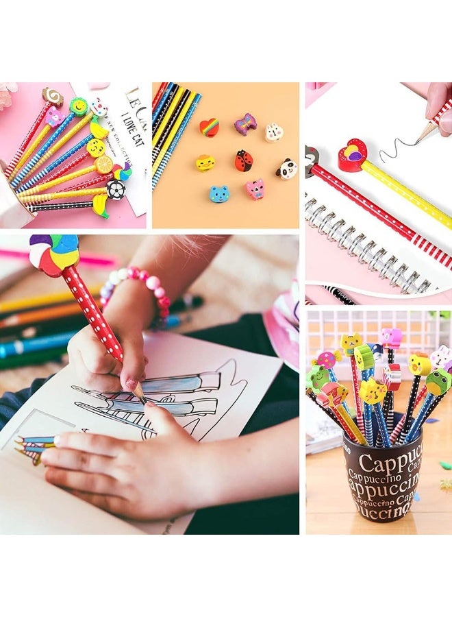 JZS Pencil Erasers Toppers, 12 Pack Cute Fun Animal Pencil Top Erasers, Colorful, Durable, Latex-Free Cap for Pencils, Erases Cleanly for School Classroom Supplies - Image 5