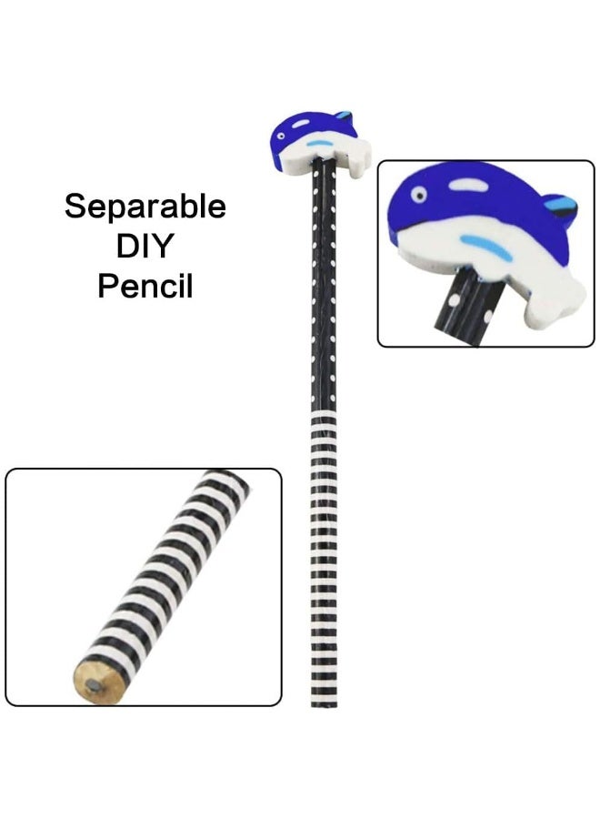 JZS Pencil Erasers Toppers, 12 Pack Cute Fun Animal Pencil Top Erasers, Colorful, Durable, Latex-Free Cap for Pencils, Erases Cleanly for School Classroom Supplies - Image 3