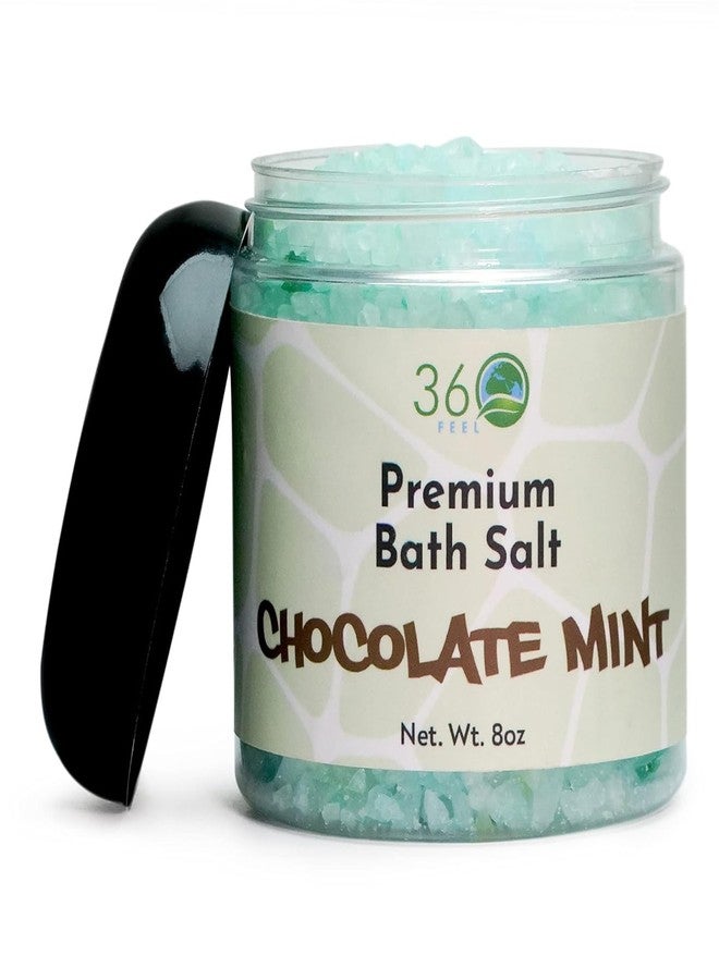 360Feel Chocolate Mint Bath Salt & Body Scrub - Nourishing Bath Soak for Sensitive Skin - Face, Body & Foot Salt Scrub - 8 Ounce Jar - Image 1