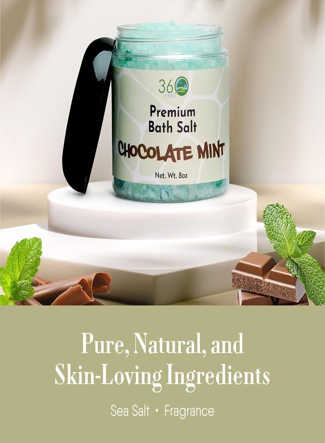 360Feel Chocolate Mint Bath Salt & Body Scrub - Nourishing Bath Soak for Sensitive Skin - Face, Body & Foot Salt Scrub - 8 Ounce Jar - Image 4