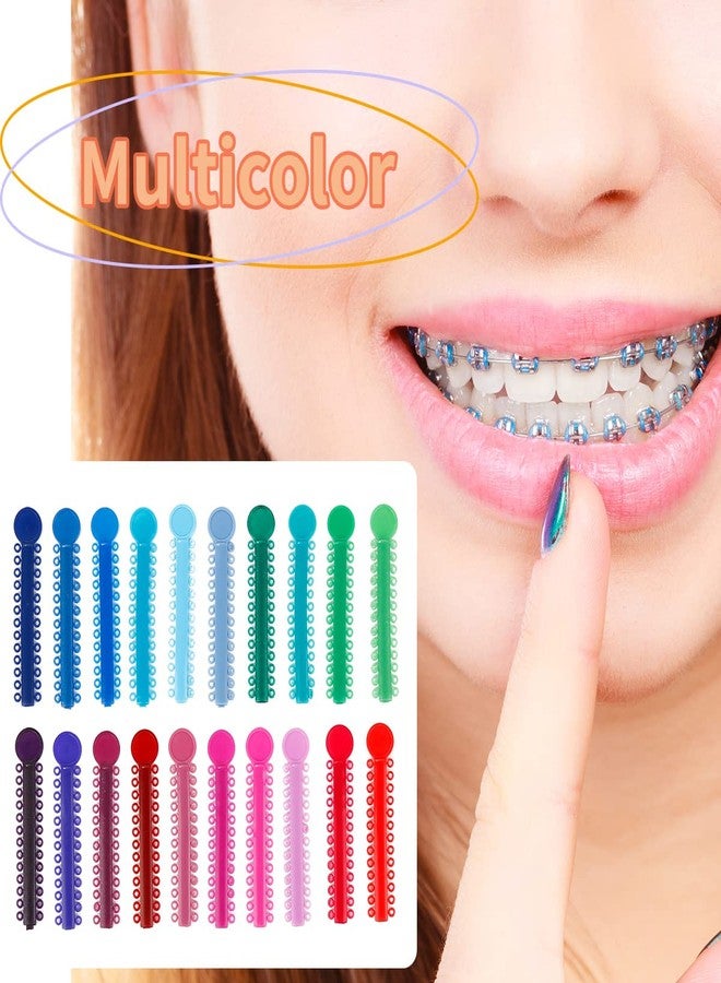 Ceonam 1040 Pcs Multicolored Braces Rubber Bands Orthodontic Ligature Ties O-Rings Elastic Bands for Braces (Color - Image 3