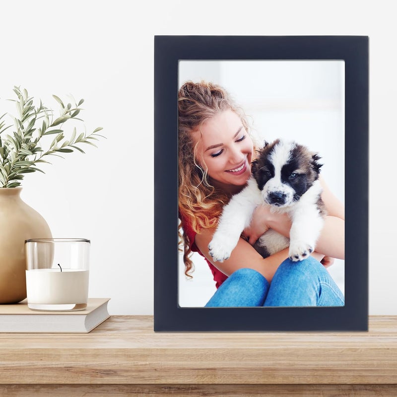 Lawrence Frames Blue Wood Picture Frame, Gallery Collection, 4x6-Inch - Image 2