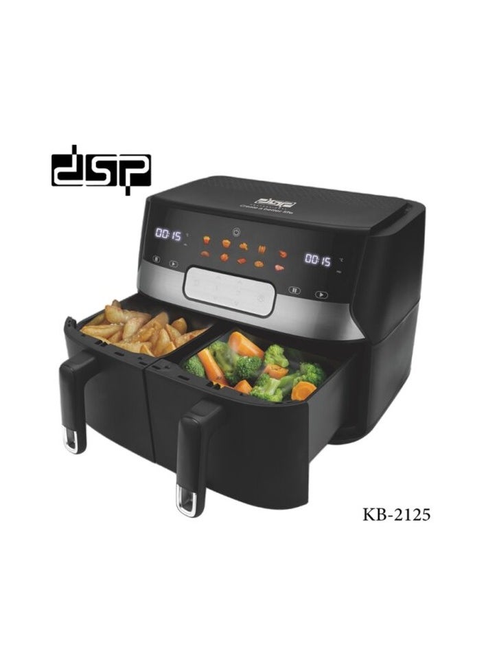 دي اس بي مقلاة هوائية دي إس بي، 3400 واط، 10 لتر، 2 درج، شاشة رقمية، أسود، KB2125  - Image 1