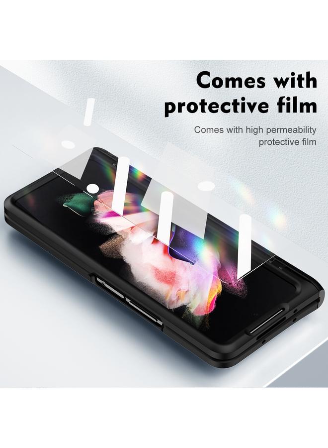 اس-توب جراب لهاتف Samsung Galaxy Z Fold3 5G جراب هاتف مدمج مقاوم للصدمات مزود بمفصلة - Image 4