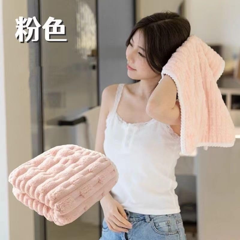 Home-Cloud HomeCloud Luxury CottonMicrofiber Pack of of 2 Towel Set 400 GSM with Hanging Loop Super Soft Highly Absorbent and Ultra Fast Dry Bath Towel 142 70 FaceHand Towel 70 35 cm Pink - Image 5
