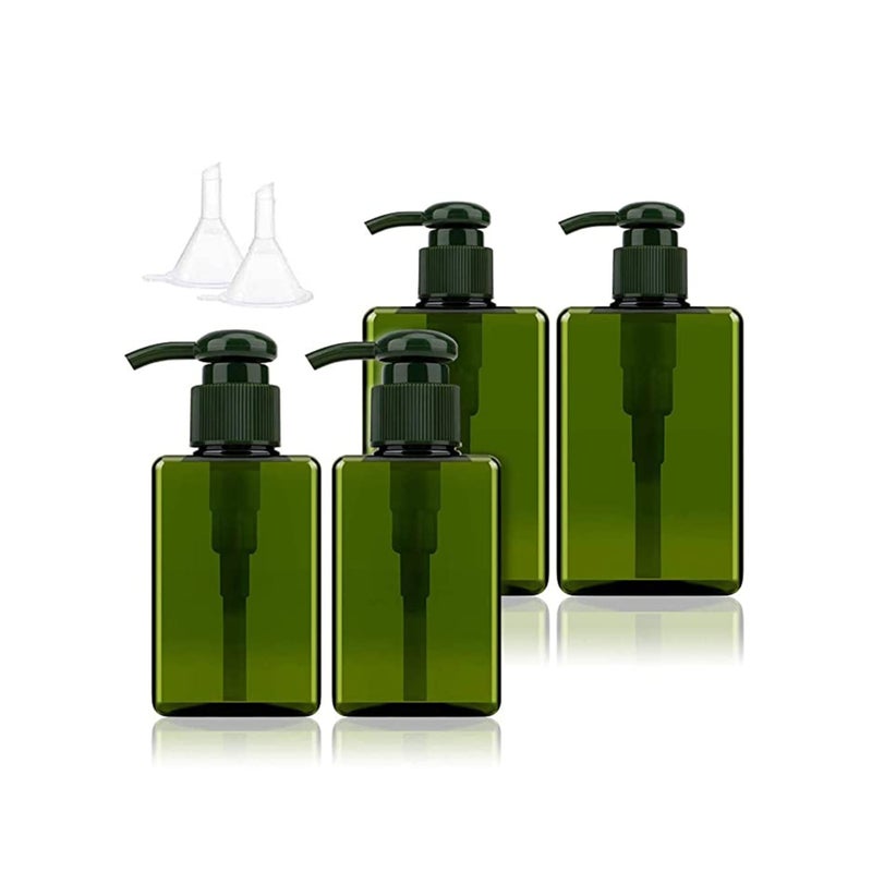 SOLARAE 4 PCS Hand Gel Dispenser Refillable Sanitizer Bottles Empty Shampoo Versatile Pump Bottle Drip-free Lotion Container Soap ( Green) - Image 1