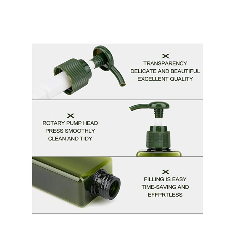 SOLARAE 4 PCS Hand Gel Dispenser Refillable Sanitizer Bottles Empty Shampoo Versatile Pump Bottle Drip-free Lotion Container Soap ( Green) - Image 2