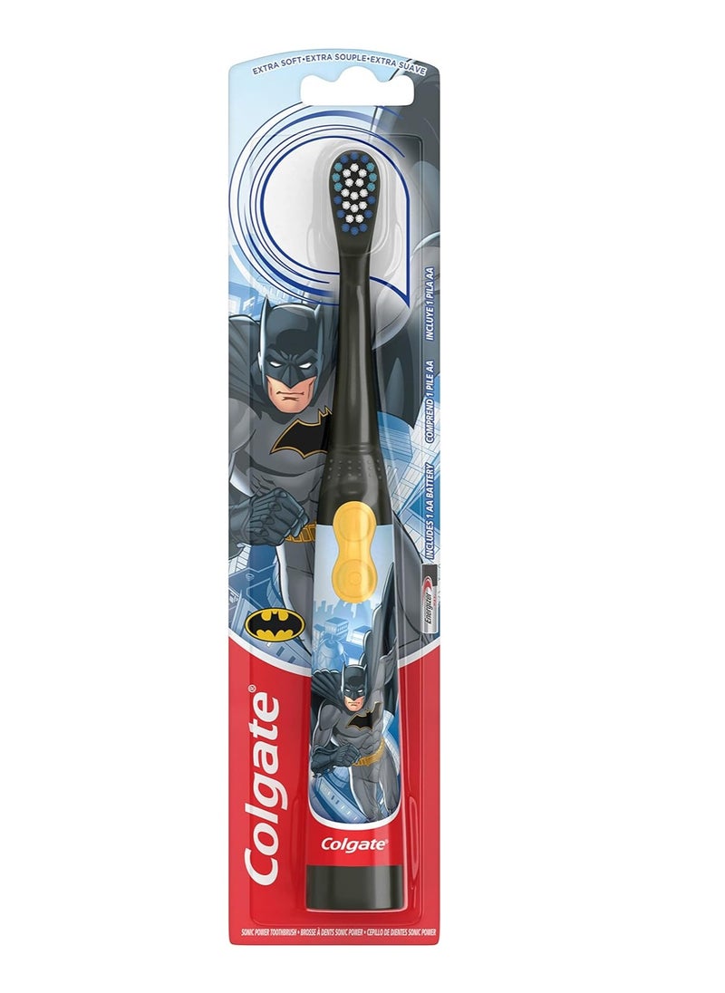 Colgate Kids Battery Powered Toothbrush, Batman, Extra Soft Toothbrush, Ages 3 and Up, Colors May Vary  - Image 1