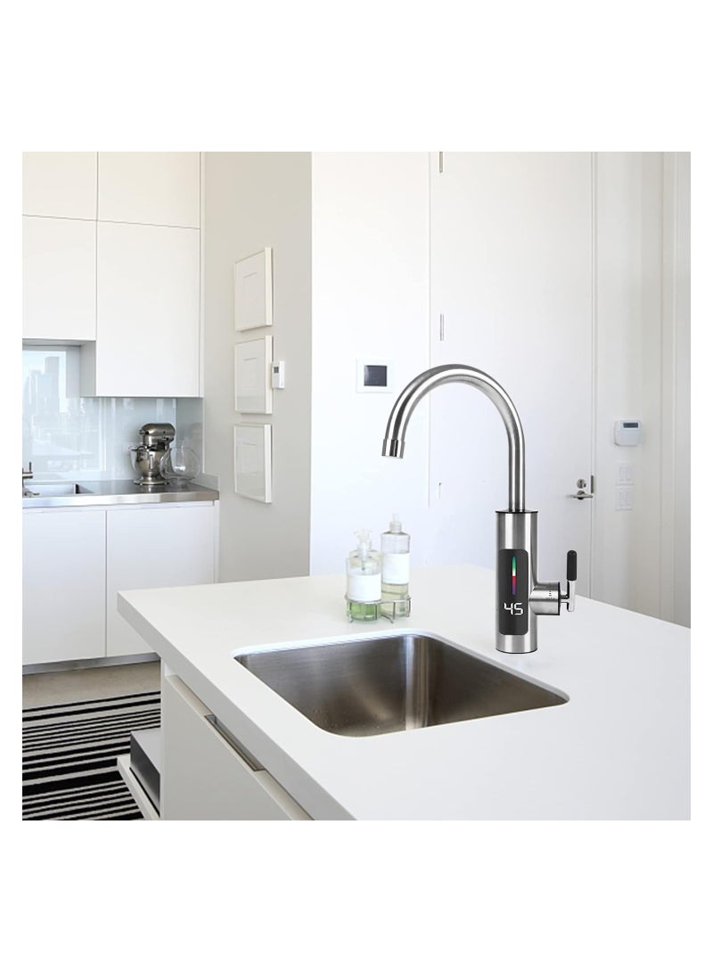 Instant Hot Water Tap, Electric Heating Tap, Instant Water Heating Electric Tap with Led Digital Display, Instant Heater Hot Water Faucet for Kitchen - Image 2