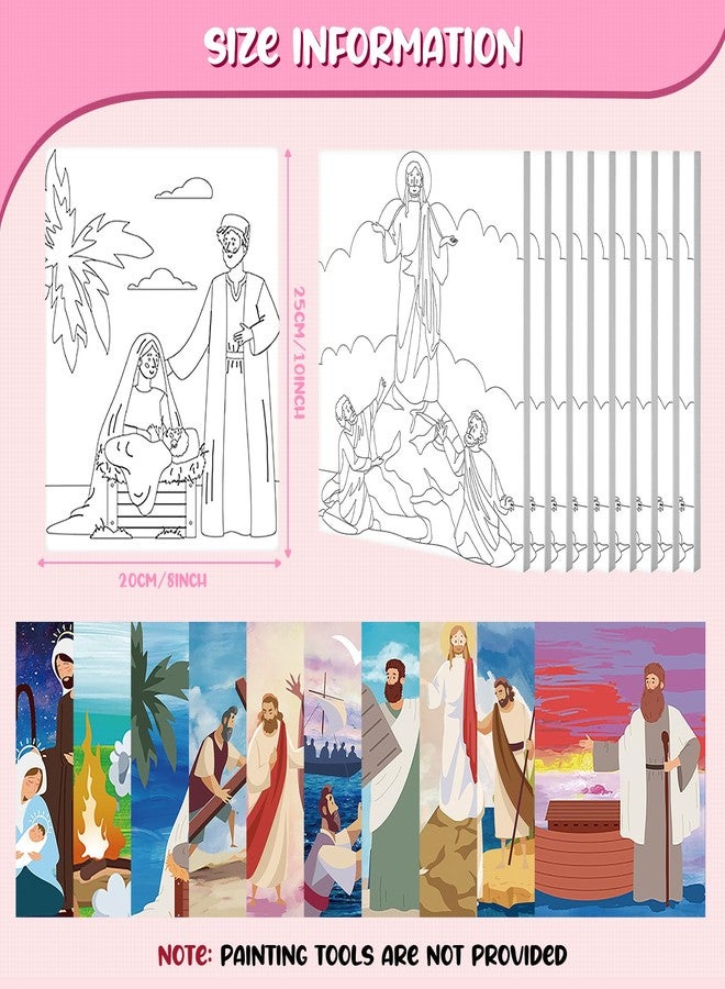 Sherr شير 10 قطع قماش قطن مشدود مرسوم مسبقًا للرسم - قماش قطن مطبوع مسبقًا للكبار - مخطط مسبقًا لعيد الحب - ليلة موعد للأزواج - حفلة شرب ورسم (ديني، 8 x 10 بوصة) - Image 2