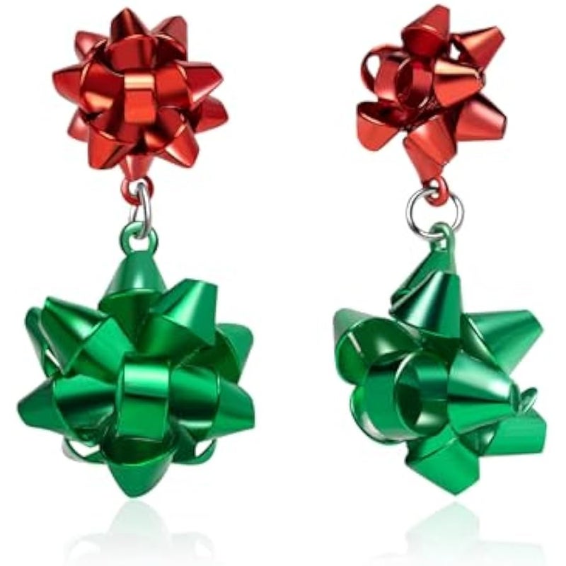 Earrings-Xmas Holiday Dangle Earrings for Women  Tree Snowflake Bow Bells Earrings  Accessory - Image 1